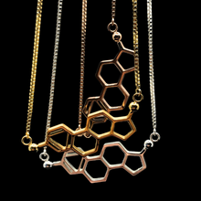 Load image into Gallery viewer, Estrogen molecule necklace chemistry jewellery for women in STEM