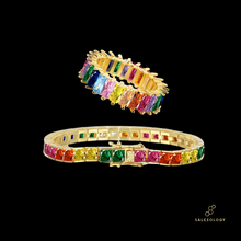 Load image into Gallery viewer, Aurora Borealis jewellery set Northern Lights bracelet and ring gift