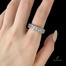 Load image into Gallery viewer, Orion's Belt ring celestial jewellery for space lovers Australia. Cubic Zirconia and Sterling Silver Tennis Ring