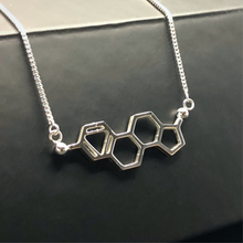 Load image into Gallery viewer, The Estrogen Necklace in Silver by Salceology. Necklace is adjustable, hypoallergenic, versatile, non-tarnish, water-resistant and high quality. This piece can be worn as a statement piece on it's own or stacked with your other personalised jewellery for an authentic look.