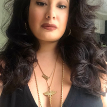 Load image into Gallery viewer, Salceology Caduceus Necklace Pendant - Gold (18K Gold PVD Plating) with cuban chain