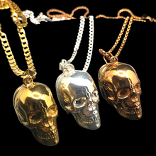 Load image into Gallery viewer, Anatomical skull pendant necklace medical jewellery for neuroscientists