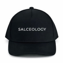 Load image into Gallery viewer, Salceology Black Nylon A Frame Snapback Cap with Salceology Design
