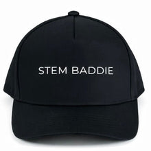Load image into Gallery viewer, Salceology Black Nylon A Frame Snapback Cap with STEM Baddie Design
