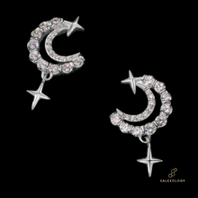 Load image into Gallery viewer,  Moon phase earrings La Luna celestial jewellery for space lovers
